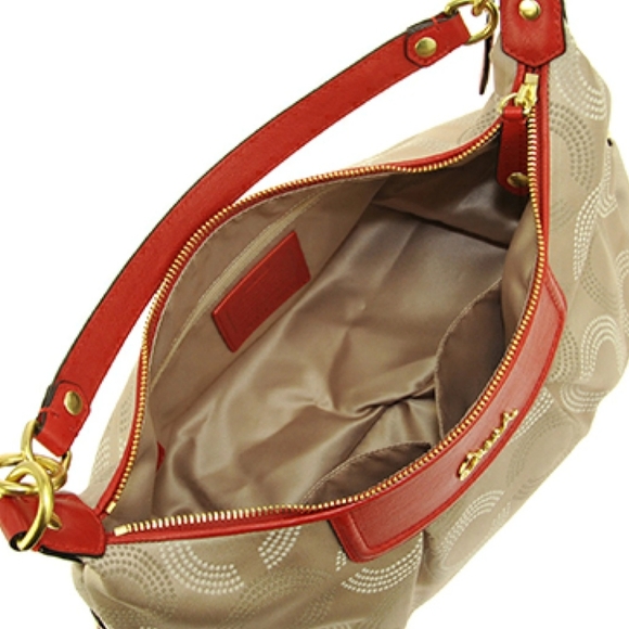 COACH Ashley Dotted Op Art Convertible Hobo F20031 Size 14" X 9" X 6" - Picture 4 of 12